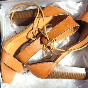 TAN Block Heeled Sandals